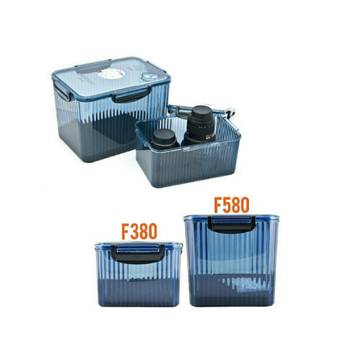 Dry Box F380 + F580 (Blue) FREE 1 Bottle x 500g Silica Gel(Orange/Blue) and 1 Silica Gel Clear Case