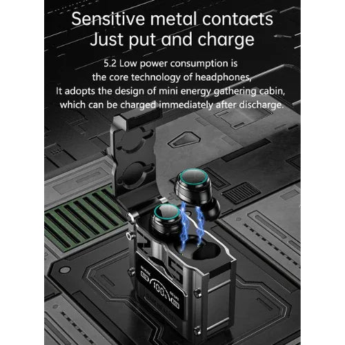Audio E10 Wireless Bluetooth 5.2 Earbud Rekaan Metalik Gred Profesional - Waranti 1 Tahun