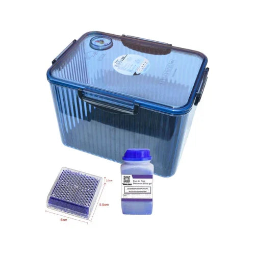 Dry Box F580 (Blue) With Free Silica Gel 1 bottle 500g and Silica Gel Clear Case
