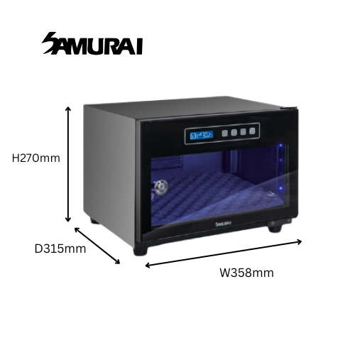 🎉 [7.7 SALE] Samurai UVA028 Dry Cabinet (25L) – UV Protection & 5-Year Warranty!