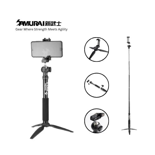 Tripod Go Action Mark II - Tongkat Selfie Pengembara Vlog 6 dalam 1