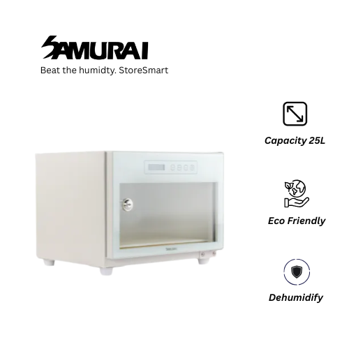 Samurai Dry Cabinet Artic White UVA-28 (25L) - 5 Years Manufacturer Warranty