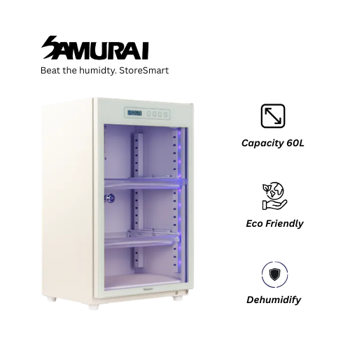 Samurai Dry Cabinet Artic White UVA-68 (60L) - 5 Years Manufacturer Warranty