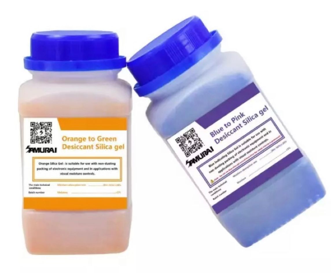 Desiccant Silical Gel (500g) with Free Clear Case- Blue/Orange